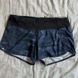 Lululemon Speed Shorts, Blue, 4” inseam, size 8.